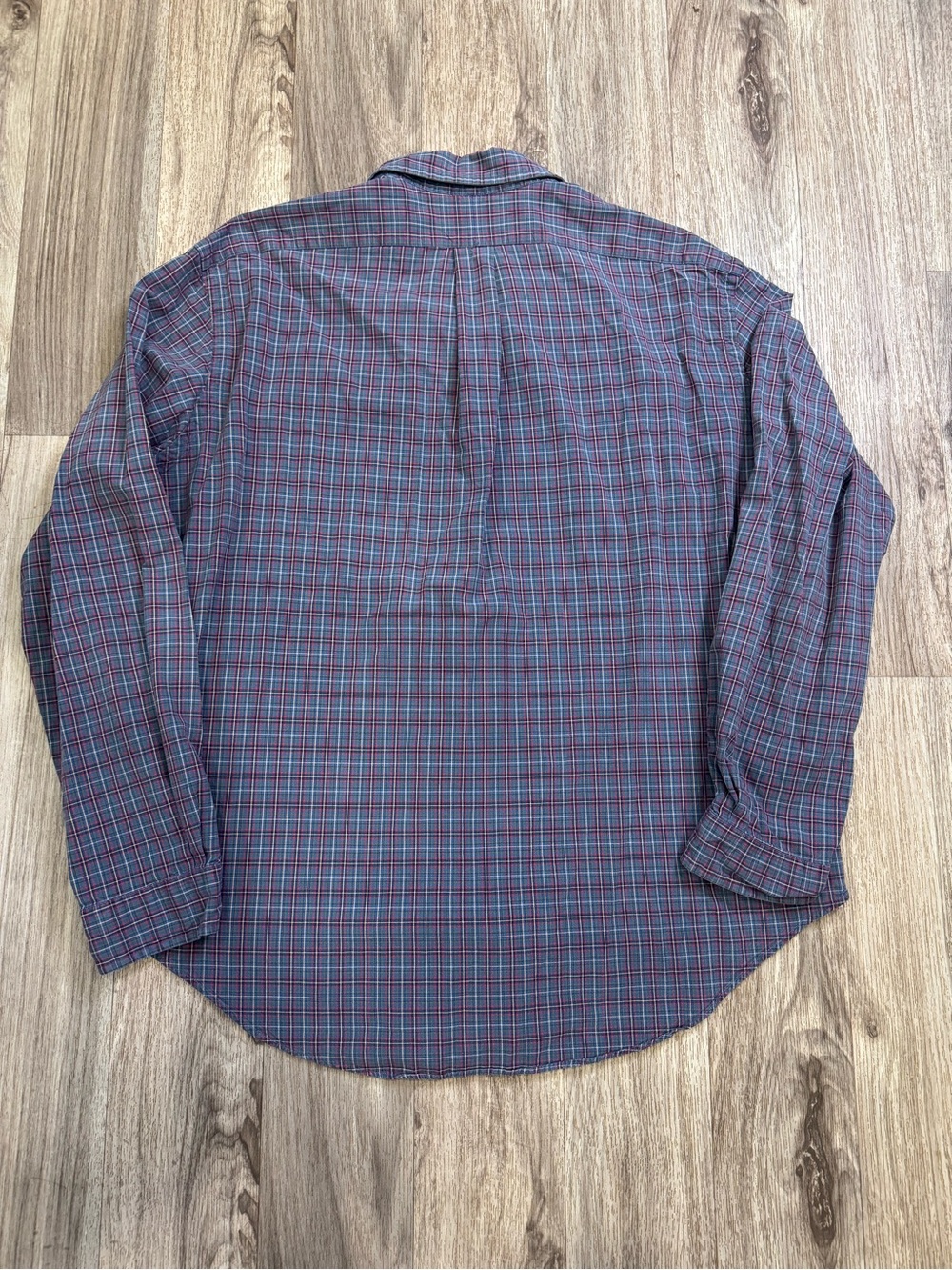 Ralph Lauren Men’s XXL Classic Fit Plaid Shirt Long Sleeve Blue Red Pony - Picture 5 of 7